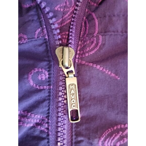 Vintage Havoc Purple Snow Ski Jacket Pockets Size 14 Made In Korea Pull Over - Picture 15 of 16